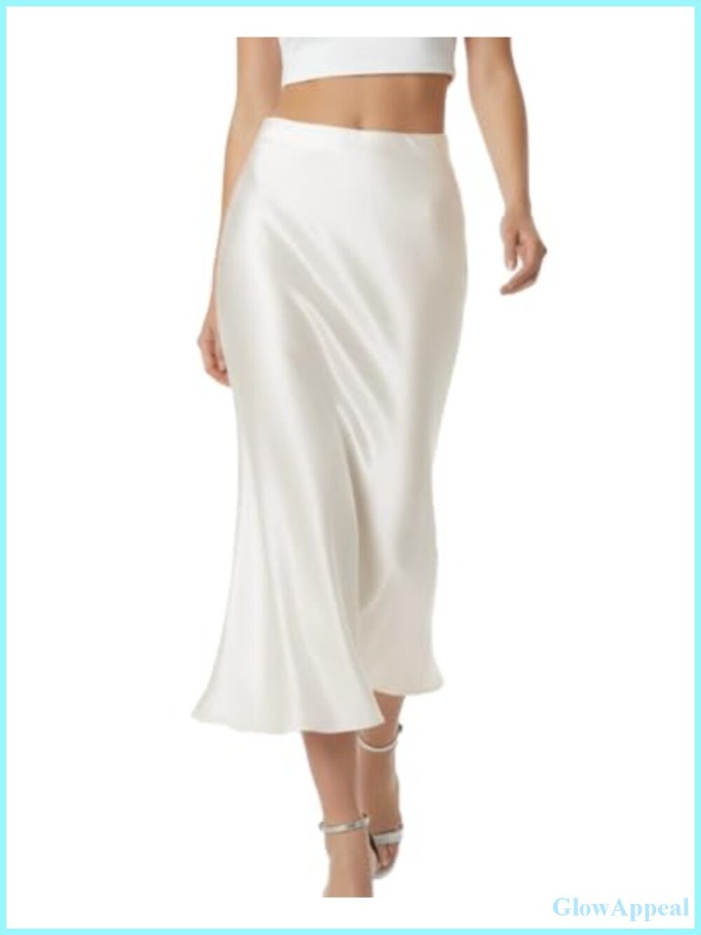 Women's Elegant Satin Skirt Long High Waist Fishtail Maxi